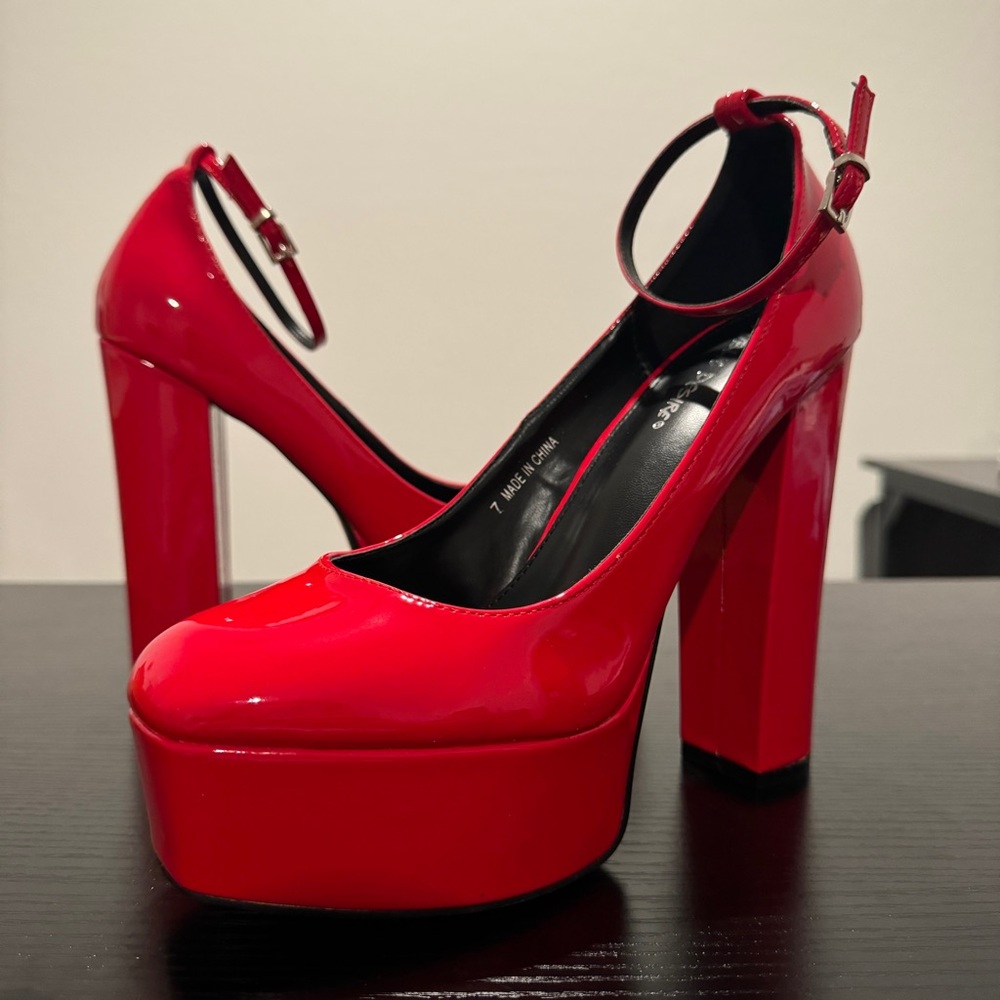 Red Platform Heels
